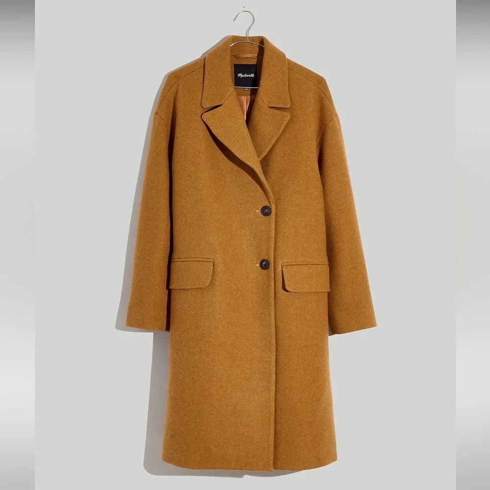Madewell Haydon Wool Cashmere Top Car Coat Insuluxe Heather Toffee Womens Large - Picture 6 of 12